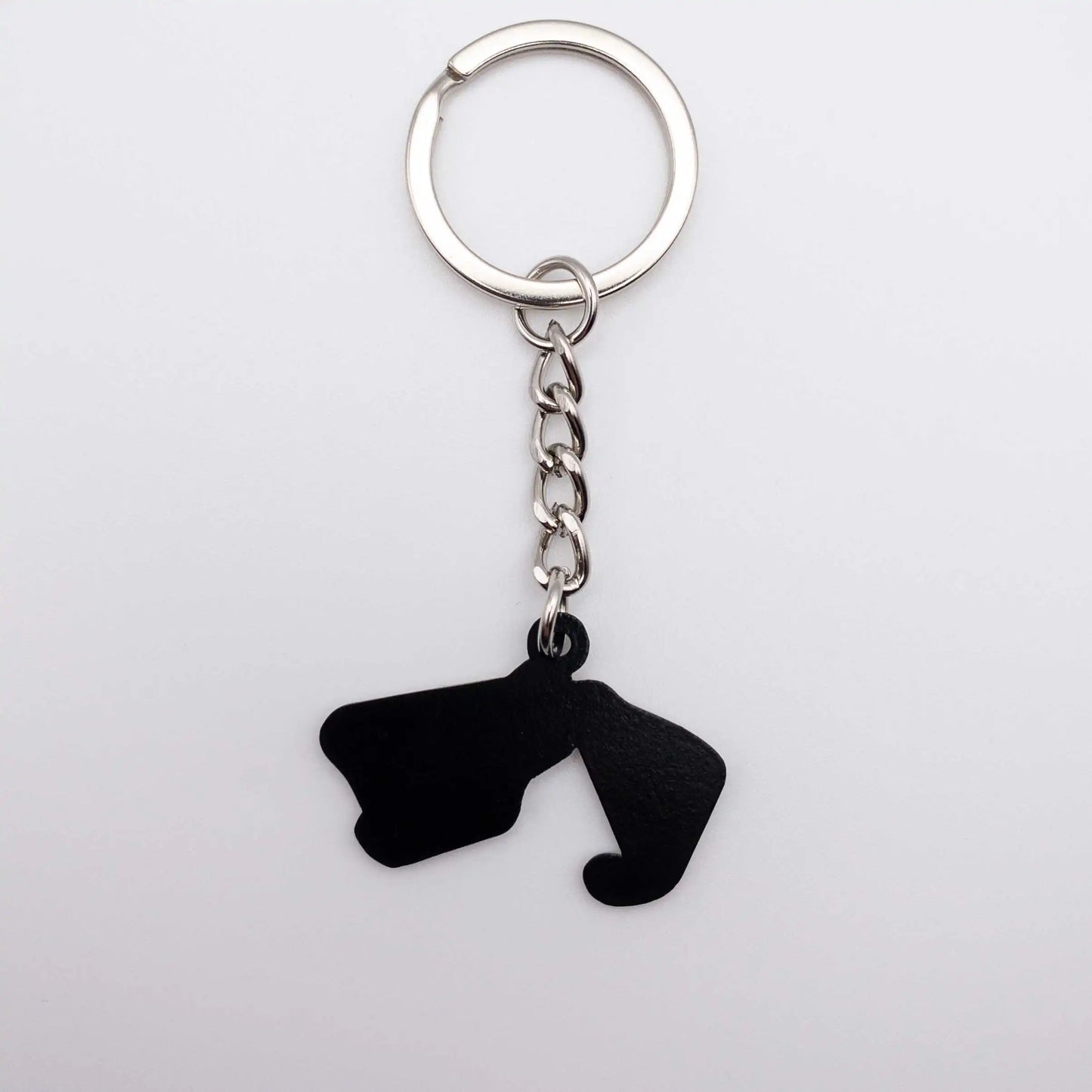 Back of Silverstone Circuit Enamel Keychain shown on white background