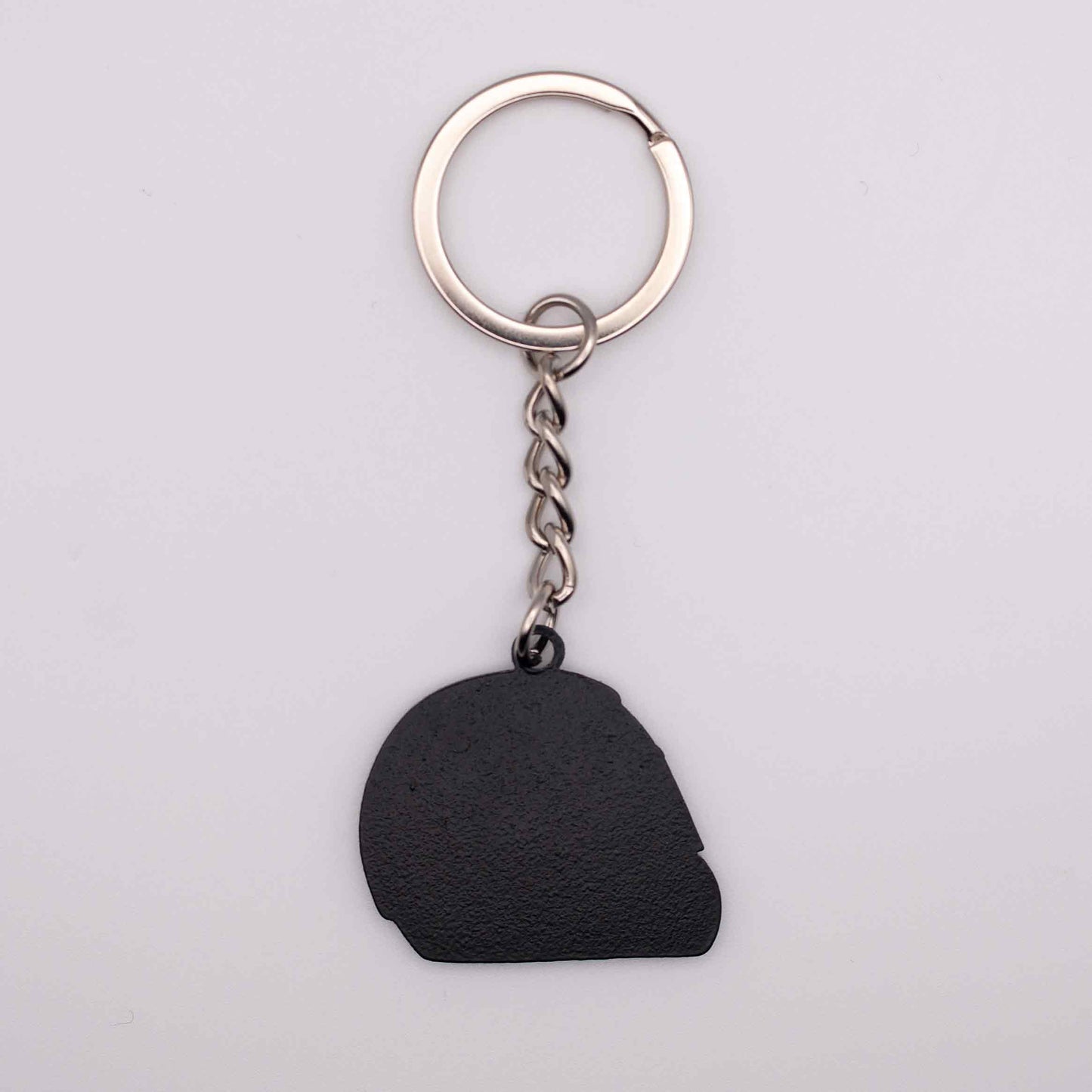 Back of Michael Schumacher 2004 Helmet Keychain shown on white background