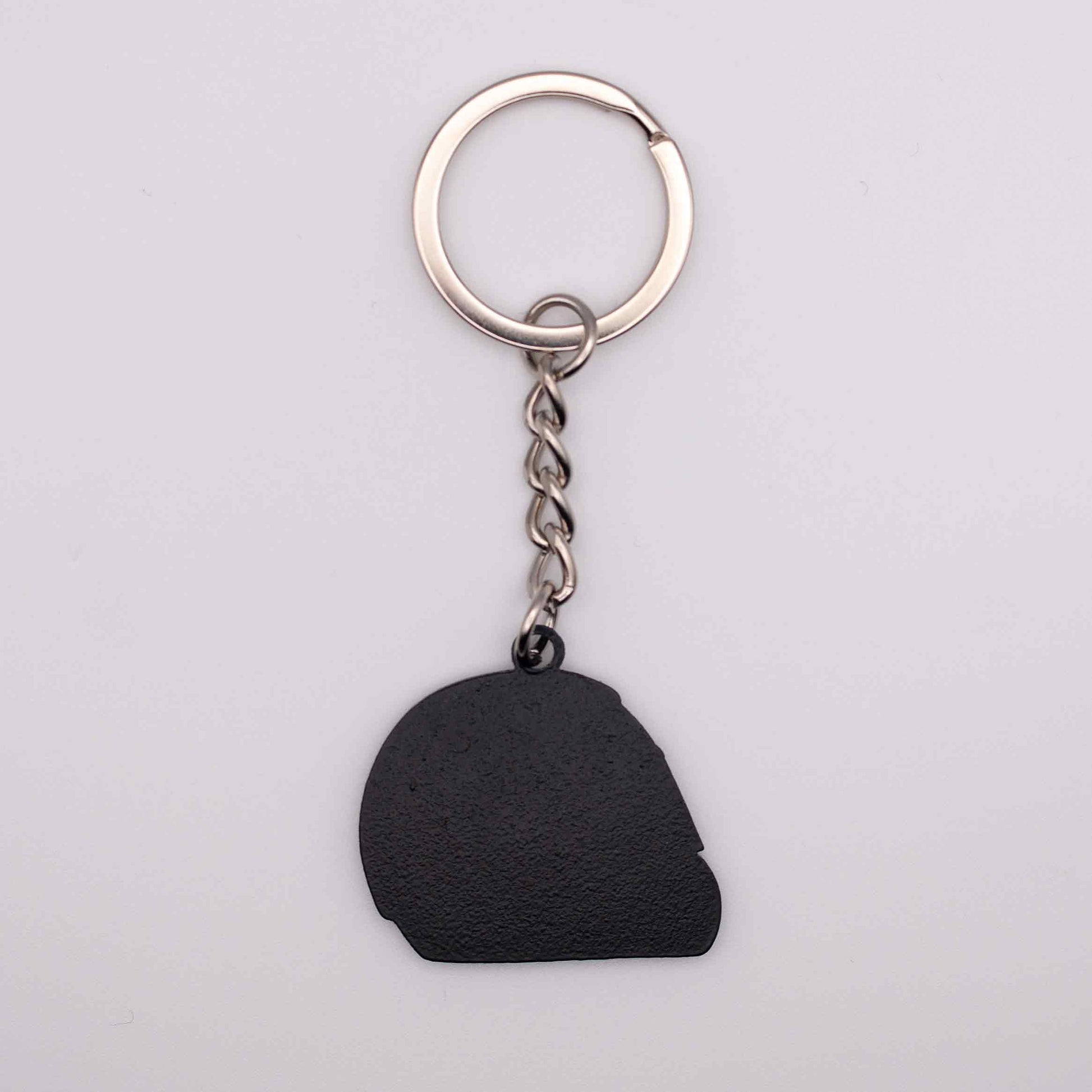 Back of Michael Schumacher 2004 Helmet Keychain shown on white background