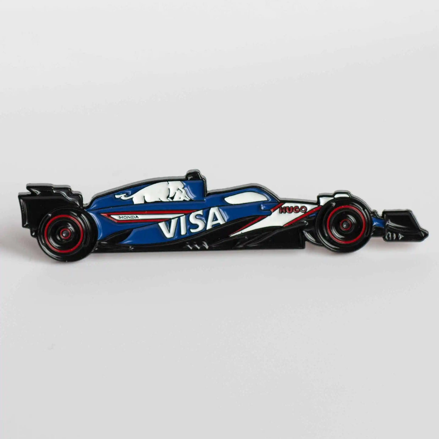 RB VCARB 01 Formula One Car Enamel Pin Badge shown on white background