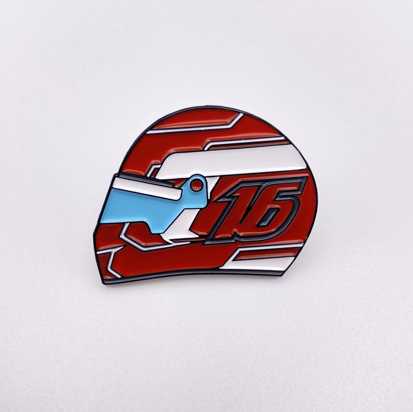 Charles Leclerc 2022 Helmet Enamel Pin on white background