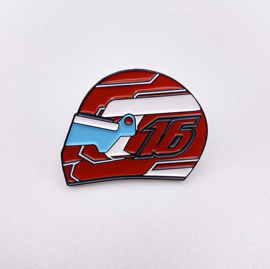 Charles Leclerc 2022 Helmet Enamel Pin on white background