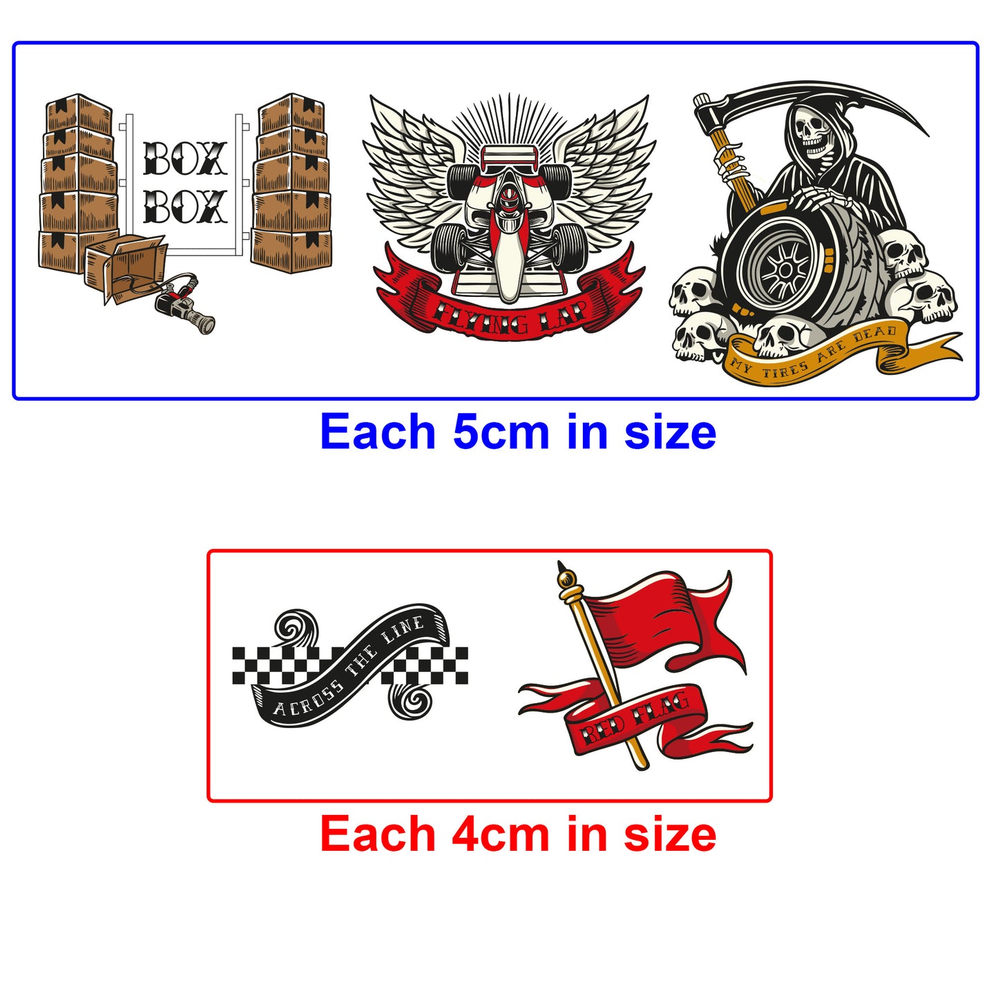 Formula One Themed Temporary Tattoo Pack