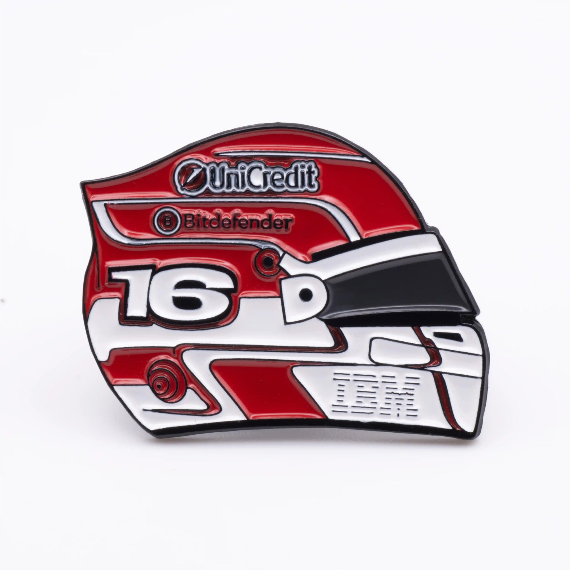 Charles Leclerc 2025 Helmet Enamel Pin on white background