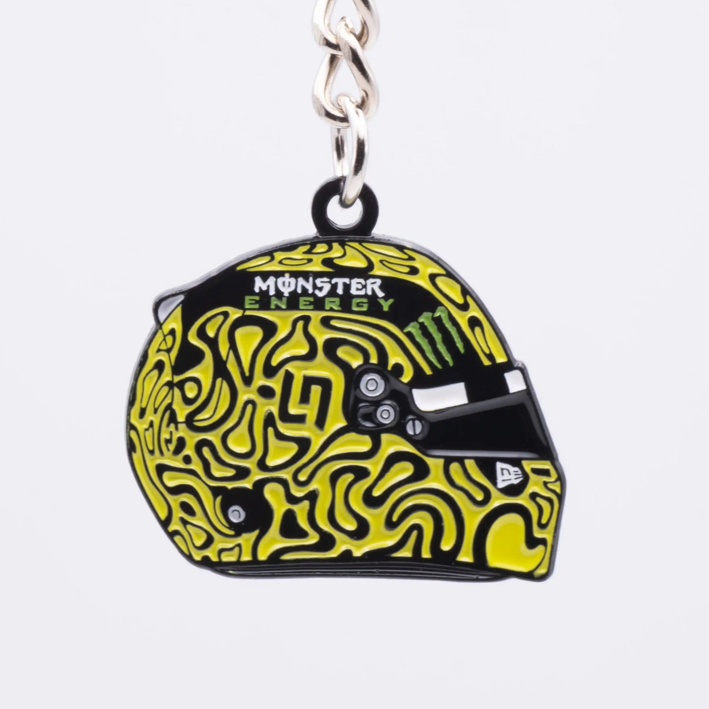 Lando Norris 2025 Helmet Enamel Keychain on white background