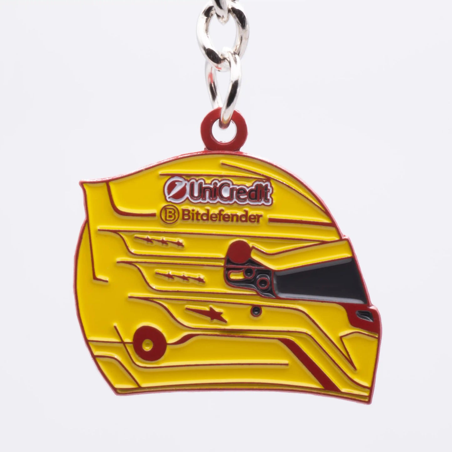 Lewis Hamilton 2025 Helmet Enamel Keychain on white background