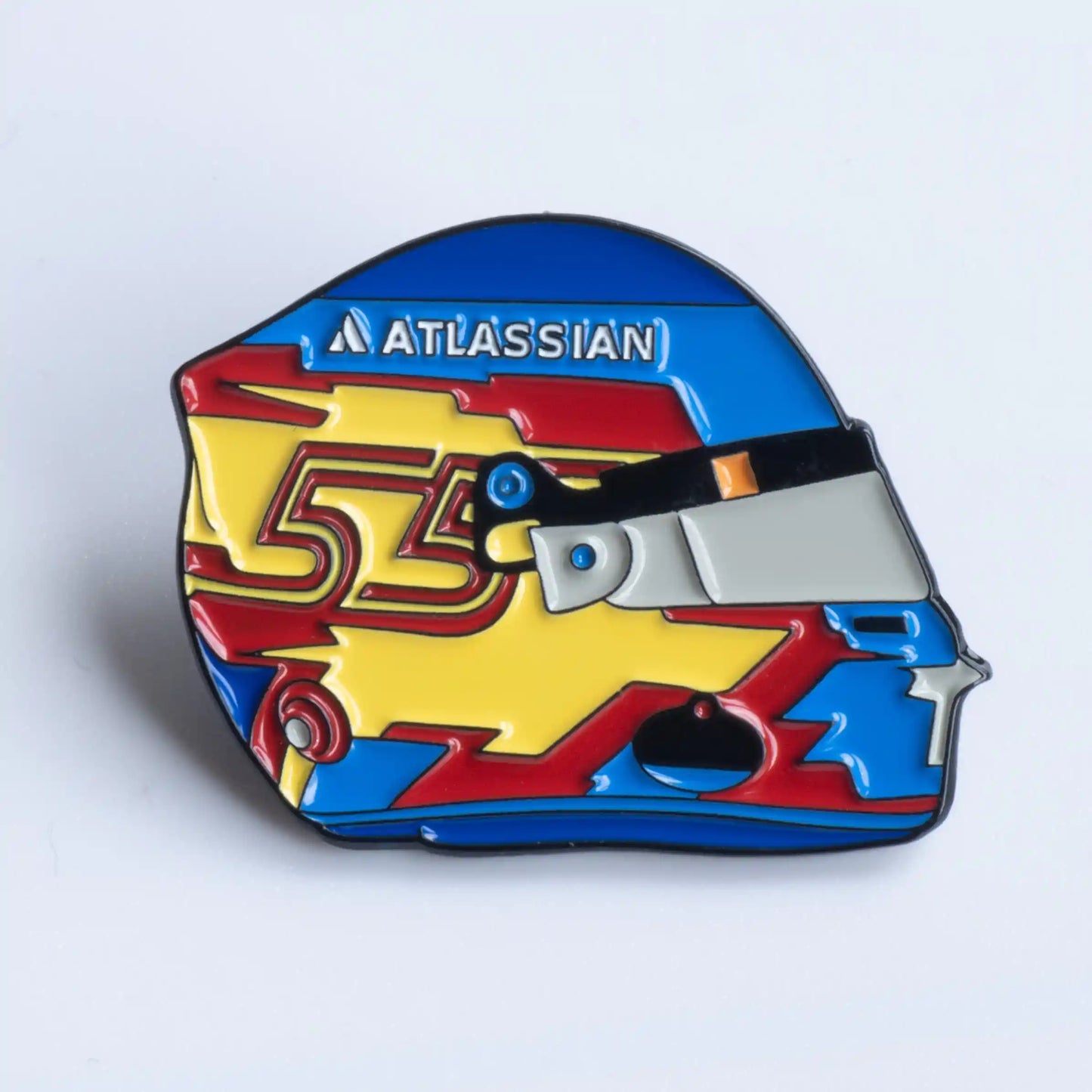 Carlos Sainz 2025 Helmet Enamel Pin shown on white background