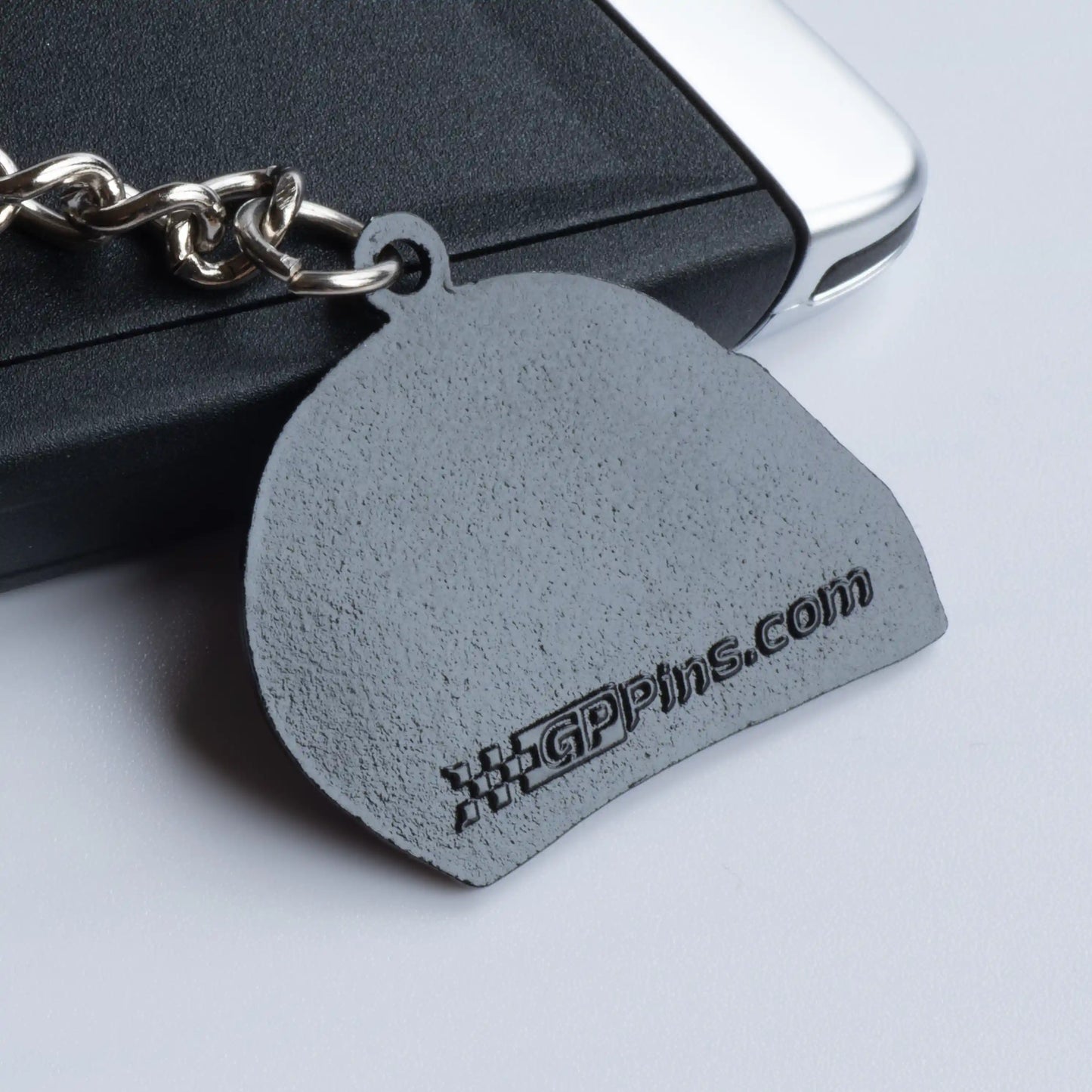Back of Alex Albon 2025 Helmet Enamel Keychain