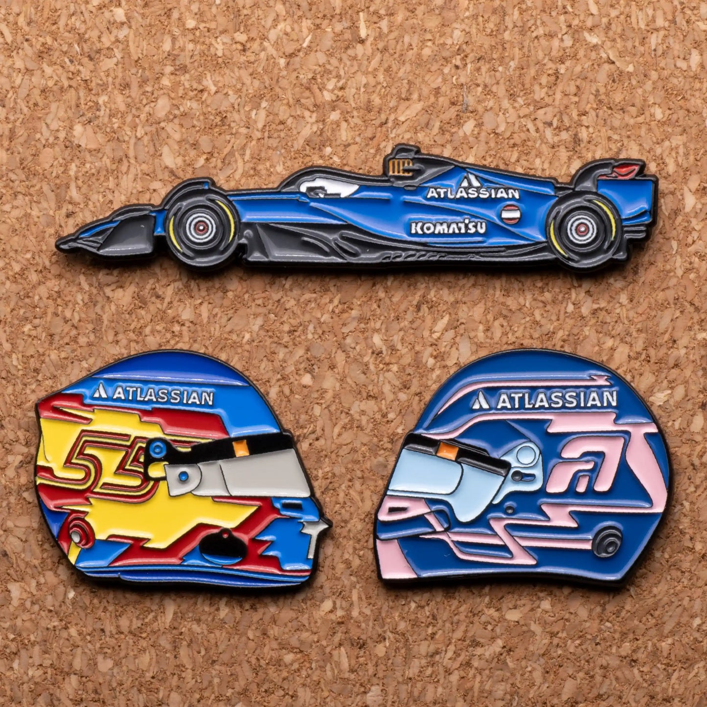 2025 Williams Enamel Pin Bundle shown on pin board