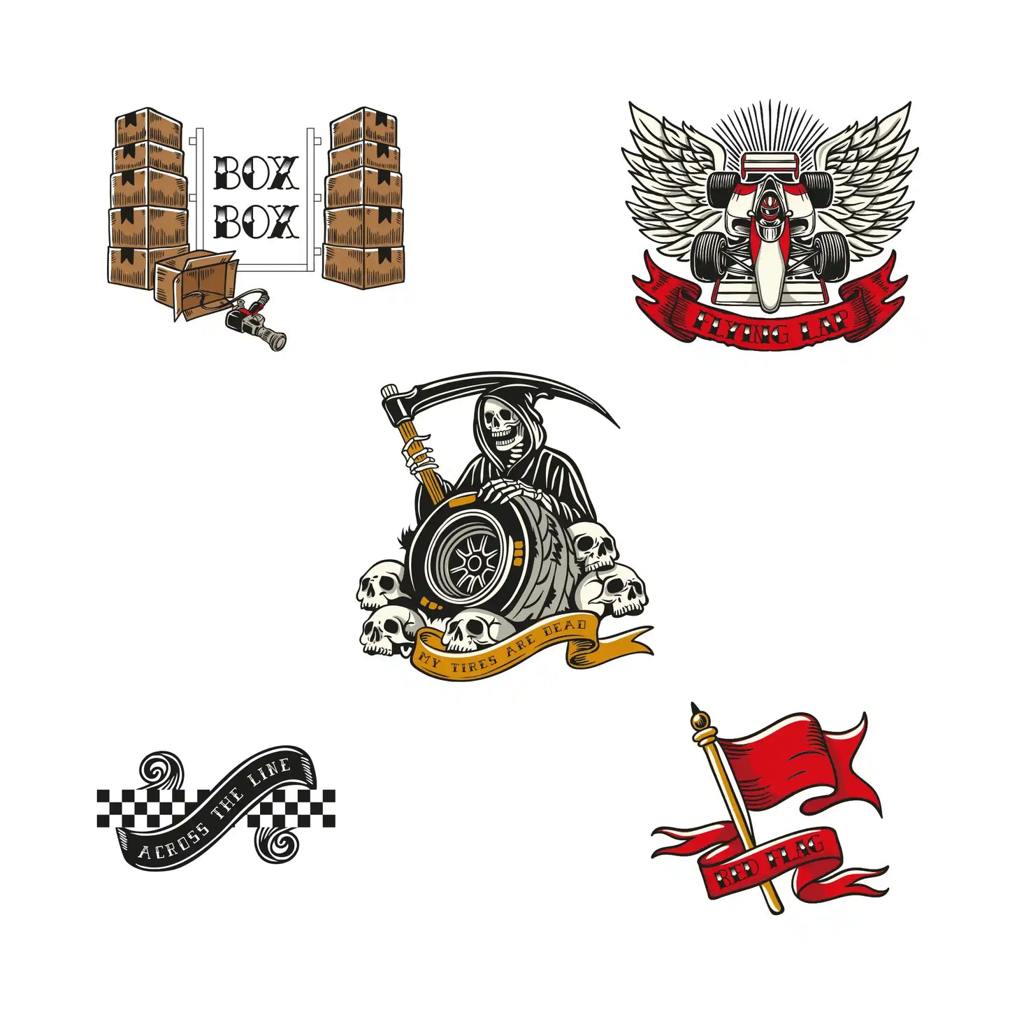Formula One Themed Temporary Tattoo Pack