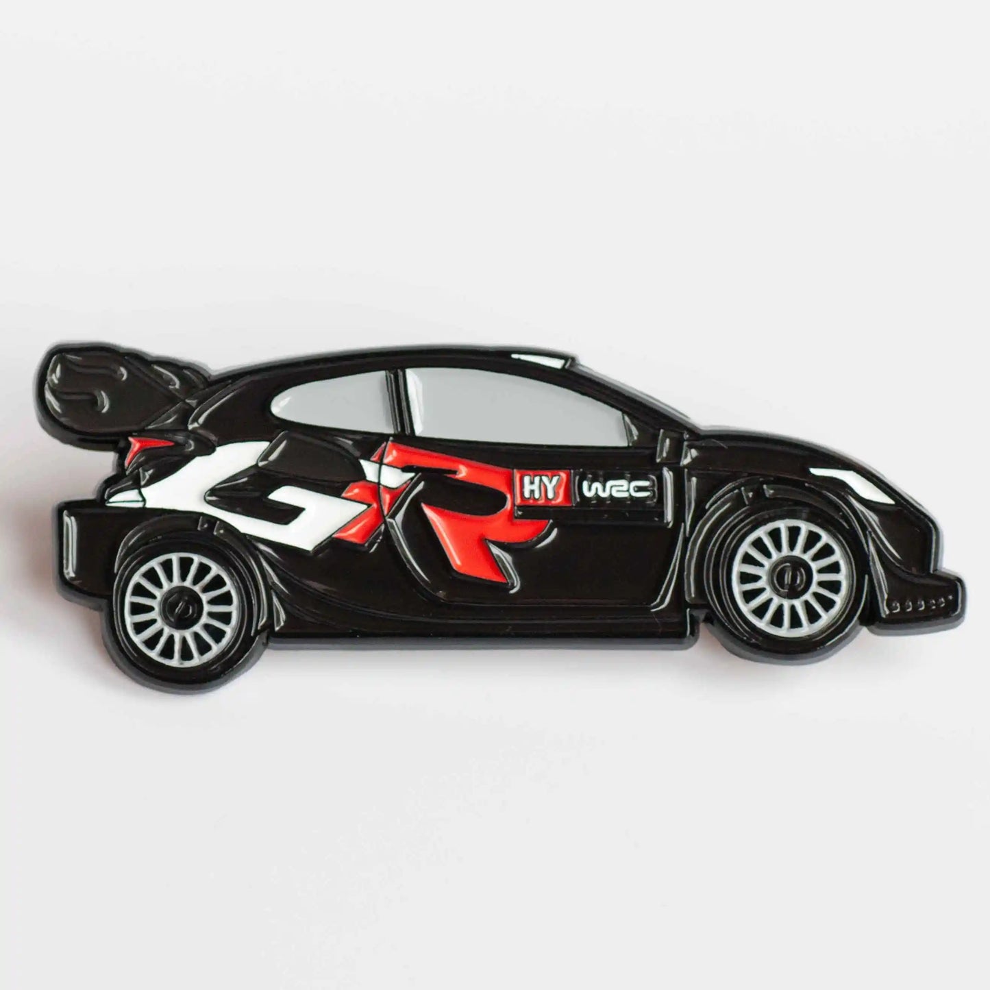 Toyota GR Yaris 2024 Rally1 Car Enamel Pin shown on white background