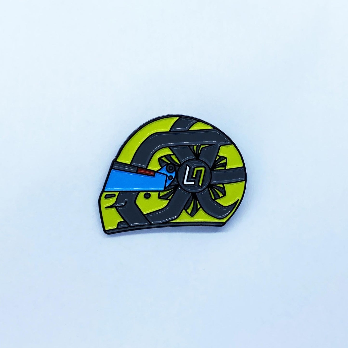 Lando Norris 2021 Helmet Enamel Pin on white background