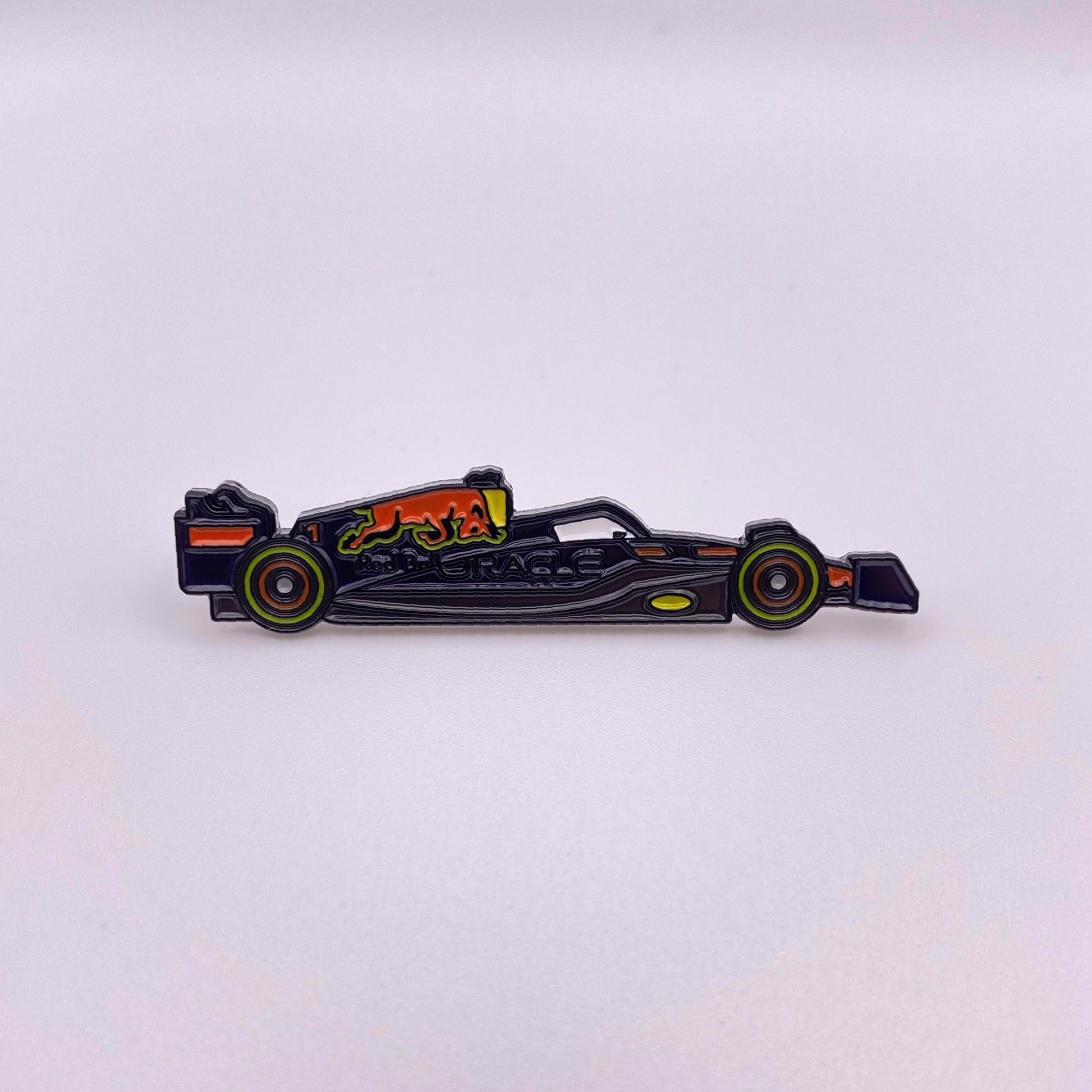 Red Bull RB18 Formula One Enamel Pin shown on white background