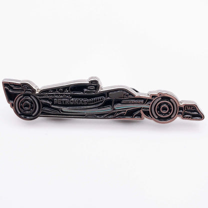 Mercedes W14 Formula One Car Enamel Pin shown on white background