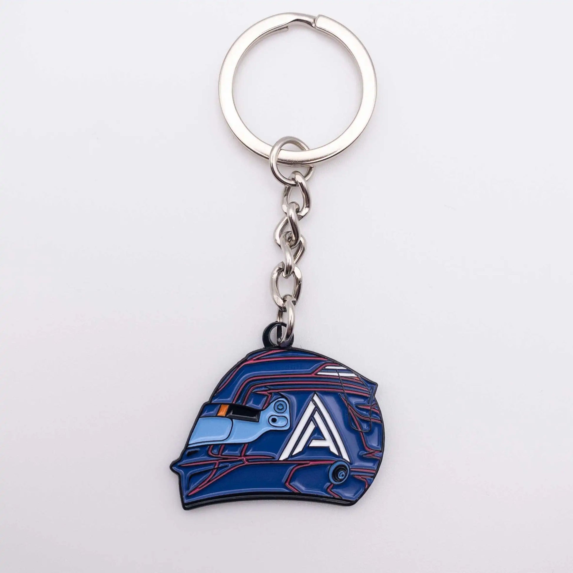 Alex Albon 2023 Helmet Enamel Keychain shown on white background