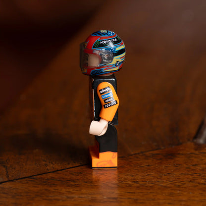 Oscar Piastri Custom Lego Minifig with Custom Helmet