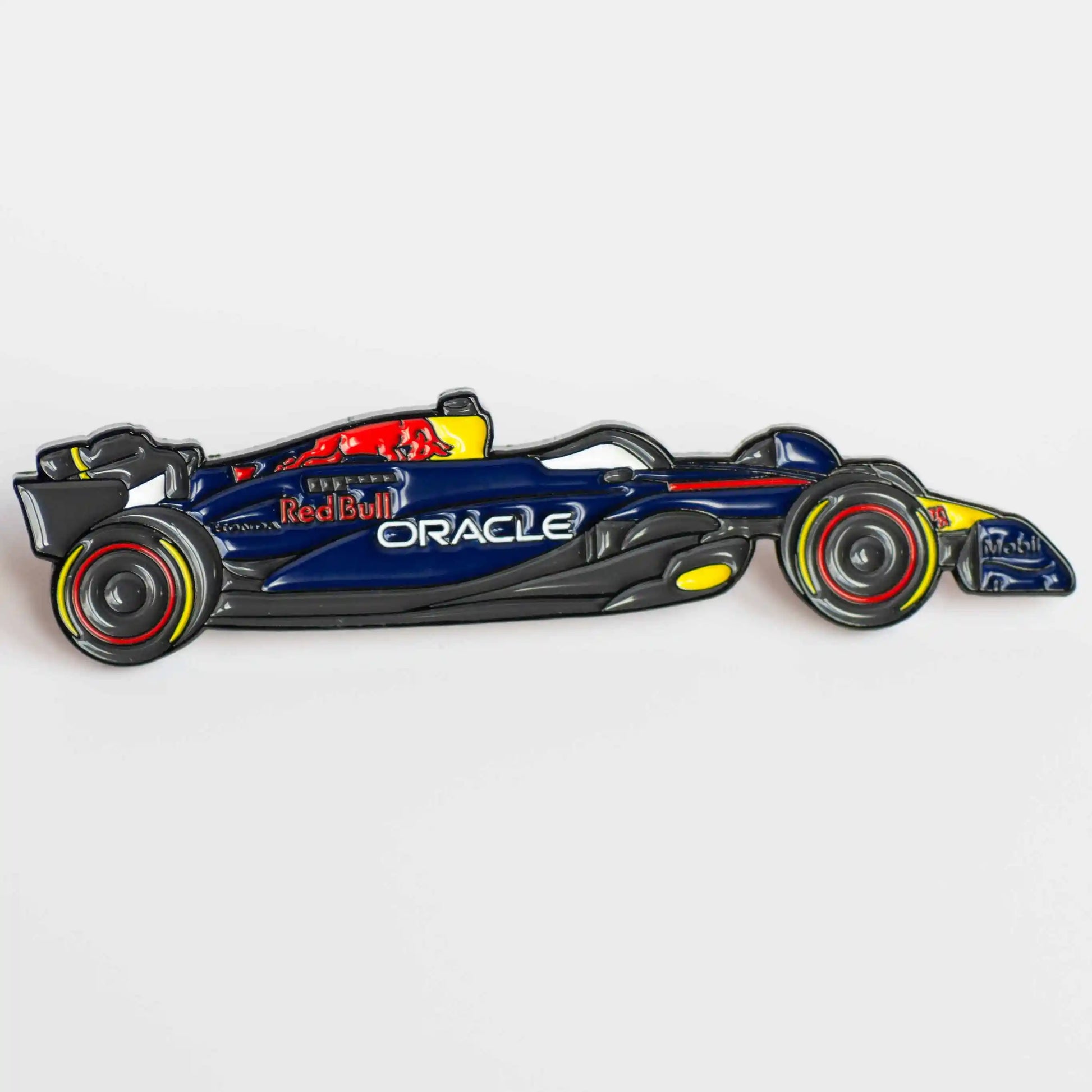 Red Bull RB20 Formula One Car Enamel Pin Badge shown on white background