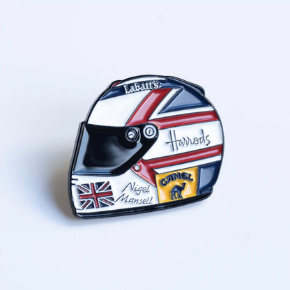 Nigel Mansell Helmet Enamel Pin