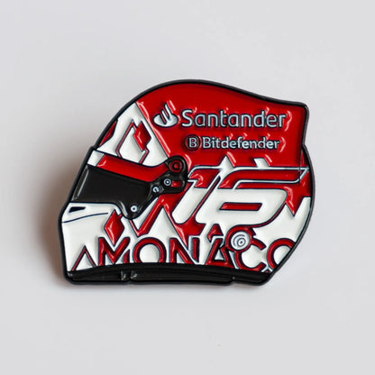 Charles Leclerc 2024 Monaco Helmet Enamel Pin shown on white background