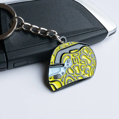 Lando Norris 2024 Helmet Enamel Keychain shown on key fob