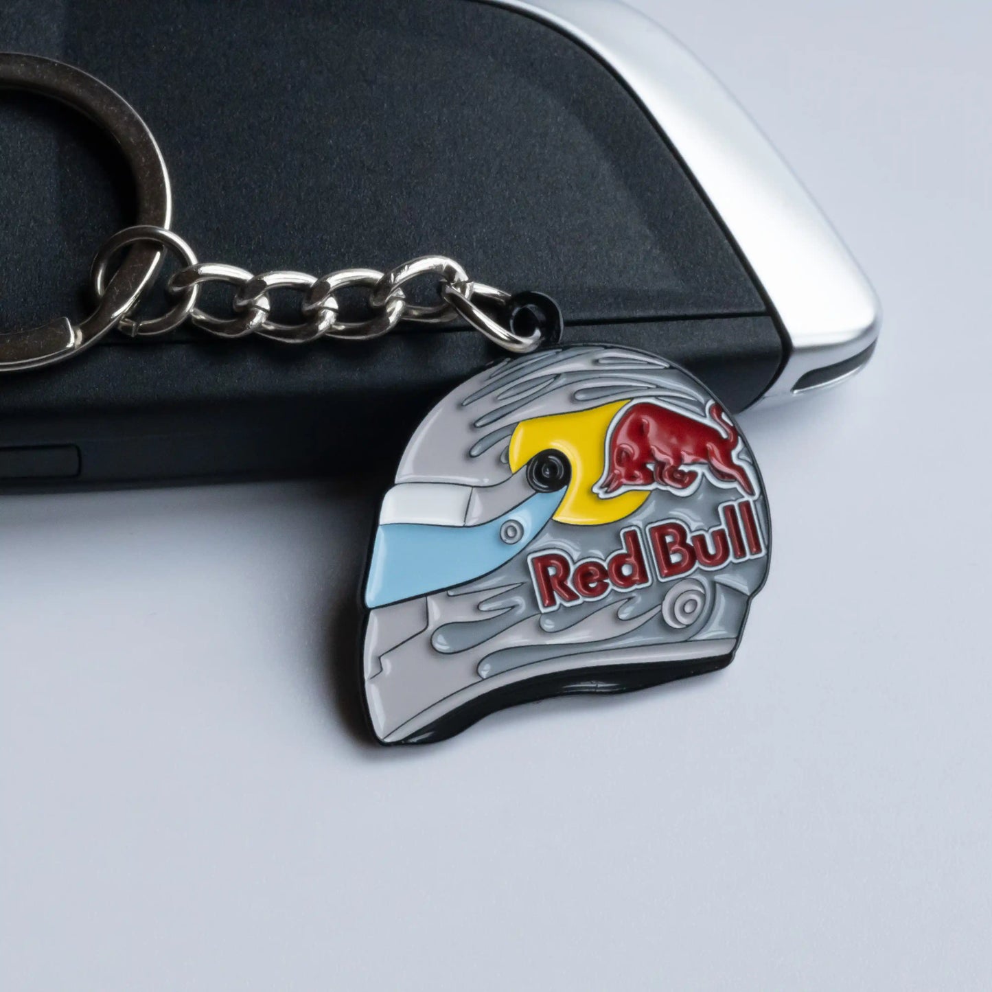 Daniel Ricciardo 2024 helmet Enamel Keychain shown on key fob