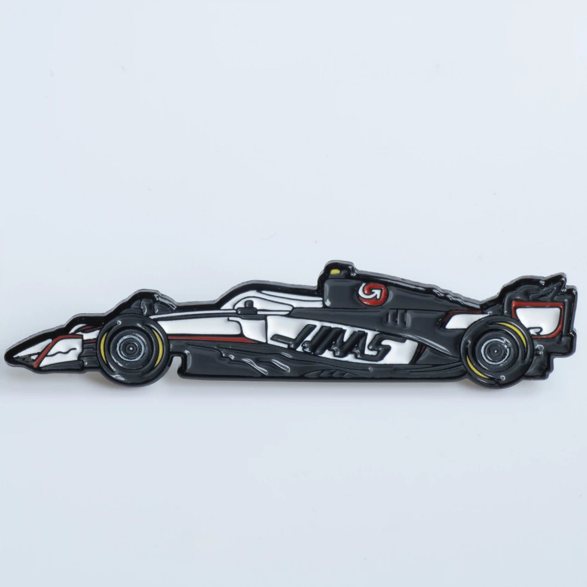 Haas VF-25 Formula One Car Enamel Pin shown on white background