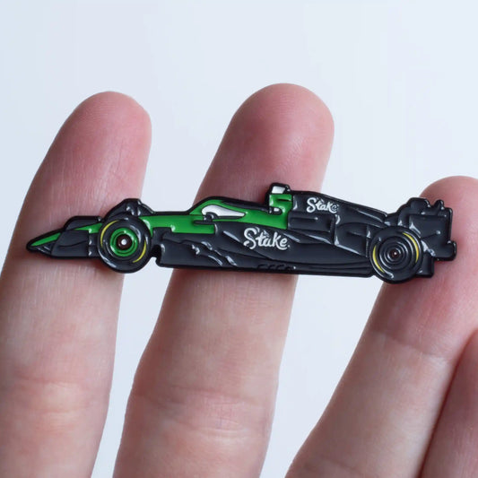 Kick Sauber C45 Formula One Car Enamel Pin shown on hand
