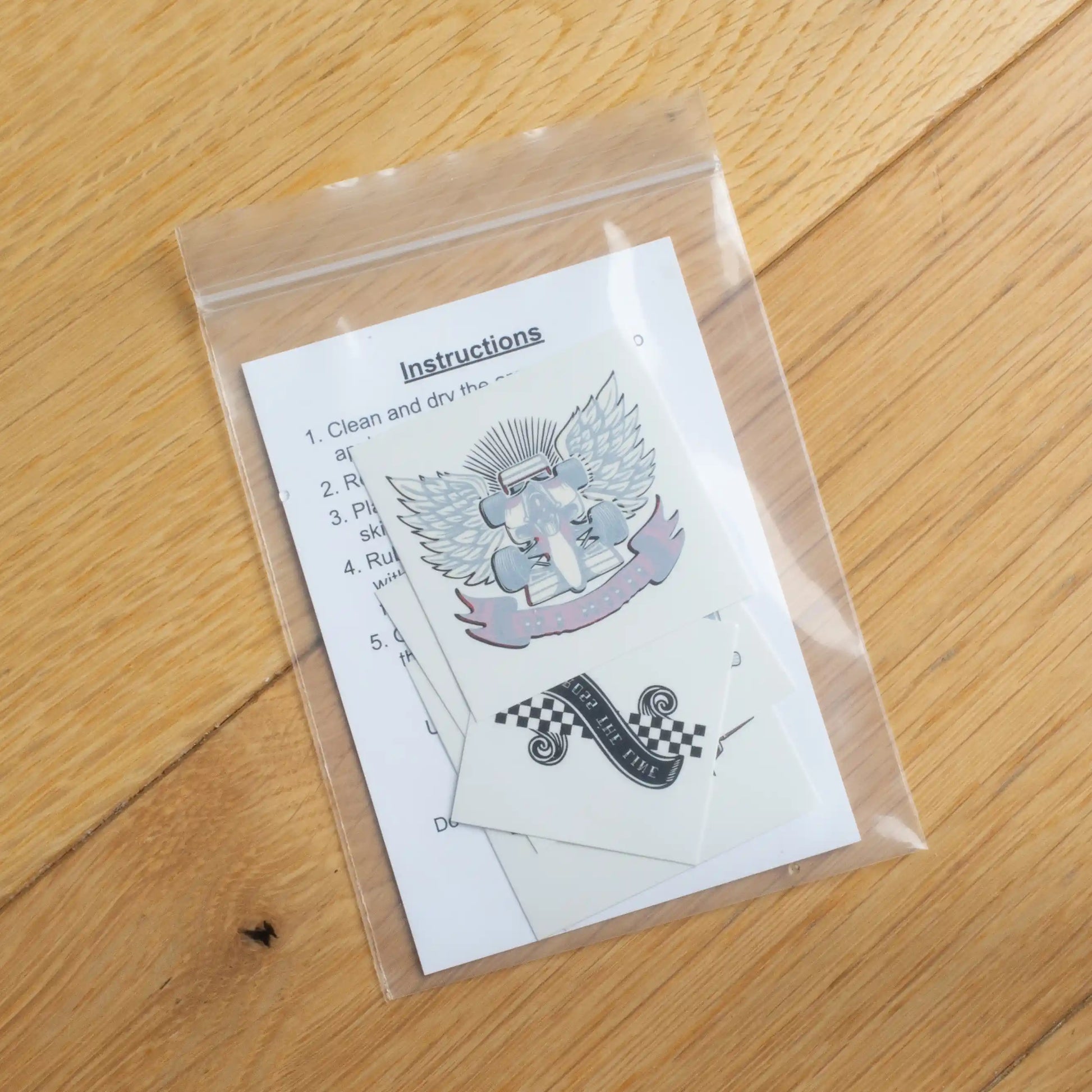 Formula One Themed Temporary Tattoo Pack shown in bag