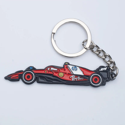 Ferrari SF-25 Formula One Car Enamel Keychain shown on white background