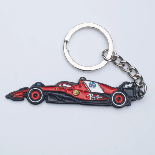 Ferrari SF-25 Formula One Car Enamel Keychain shown on white background