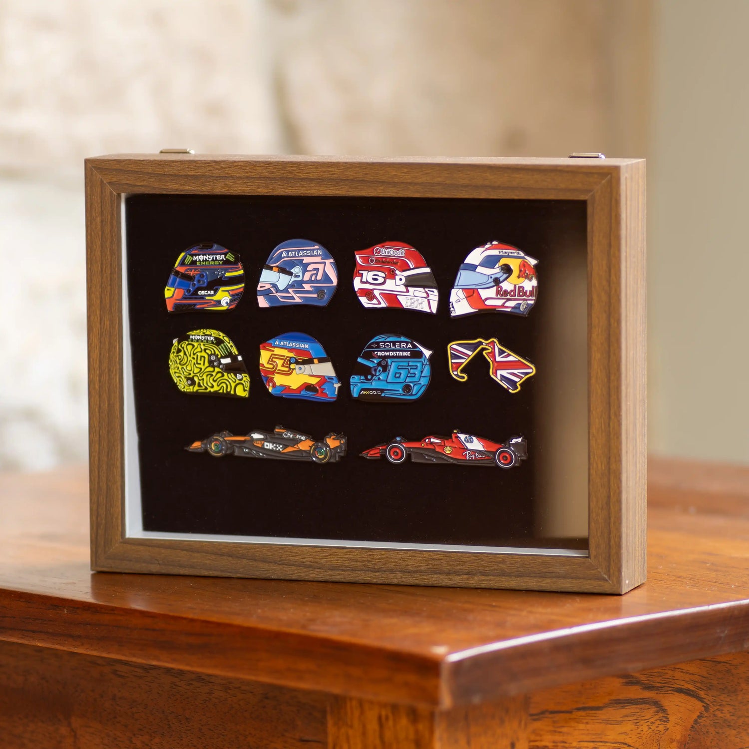 GPPins Display Case With 10 Pins of Your Choice, showing 10 pins in the display case